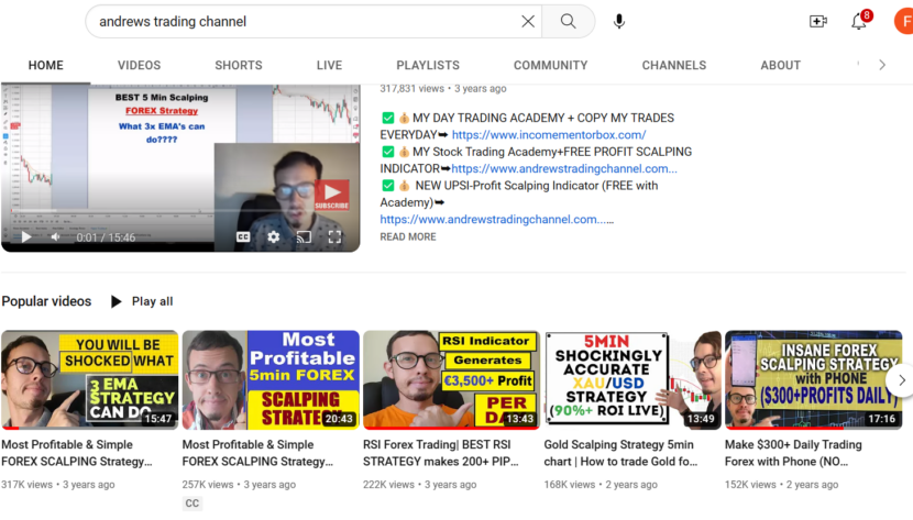All About Andrew’s Trading Channel